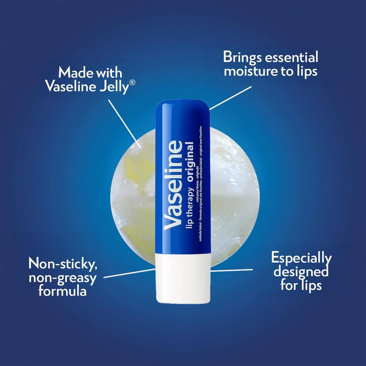 Vaseline tube inside travel bag showing travel-ready lip protection benefit