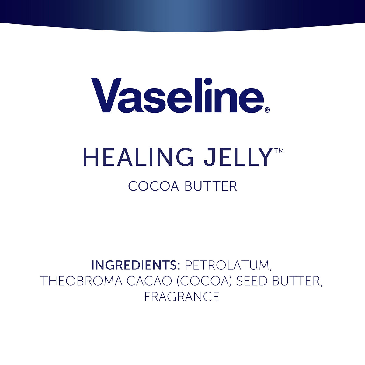 Vaseline cocoa butter jelly texture close-up showing smooth, triple-purified finish
