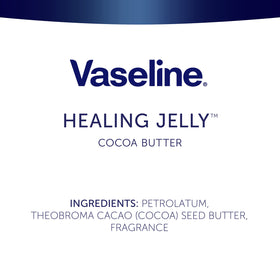 Vaseline cocoa butter jelly texture close-up showing smooth, triple-purified finish