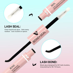 VAVALASH lash bond spiral mini brush close-up for precise glue placement and even coverage