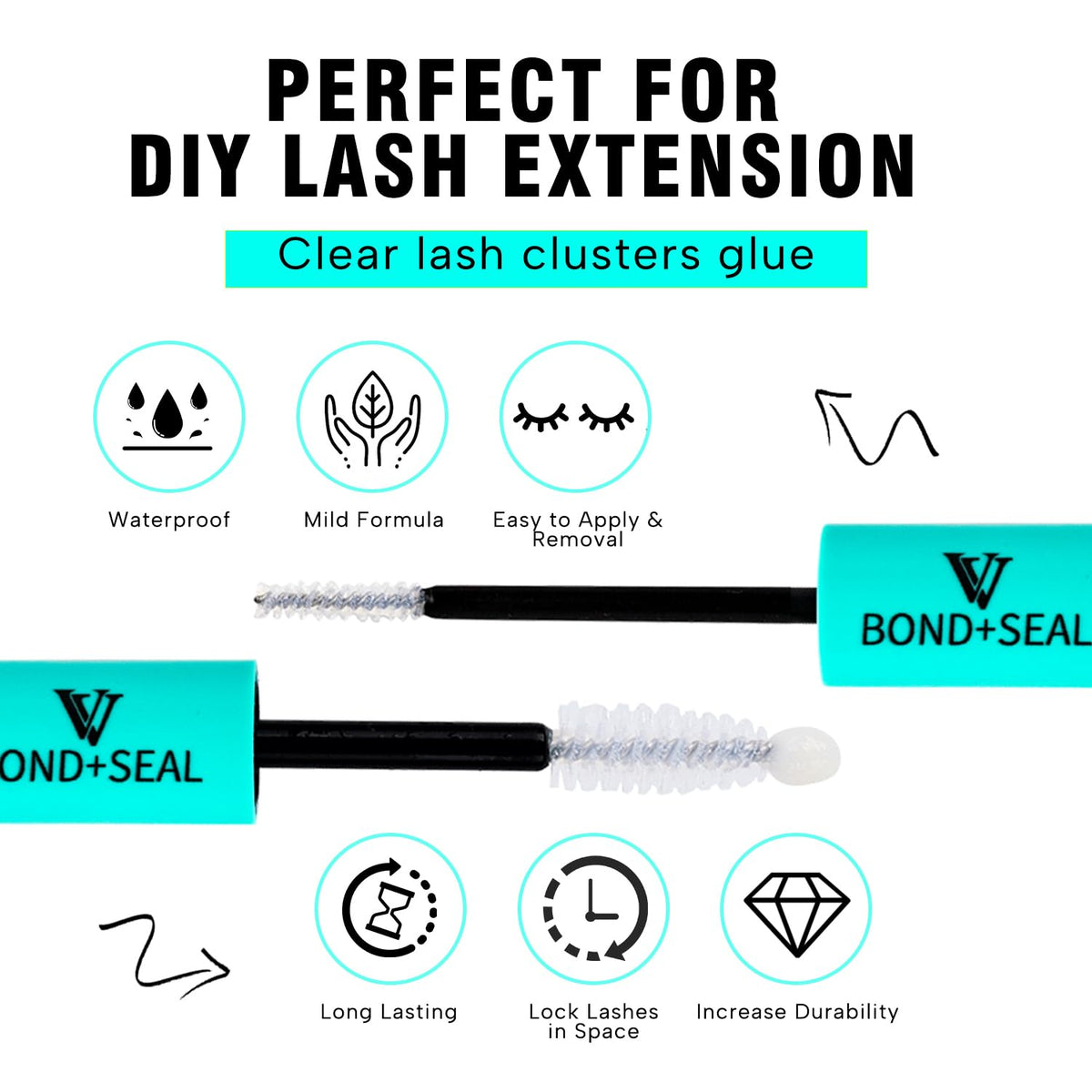 VAVALASH clear adhesive texture on fingertip demonstrating smooth, clump-free finish