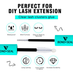 VAVALASH clear adhesive texture on fingertip demonstrating smooth, clump-free finish