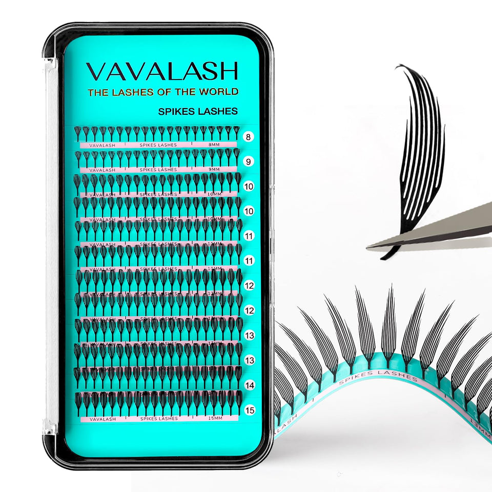 VAVALASH front tray showing premade spire fans for fast application and consistency