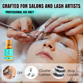 VAVALASH being applied to natural lashes showing improved adhesive bonding benefit