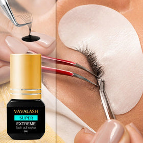 VAVALASH lash artist applying extensions showing quick bond benefit