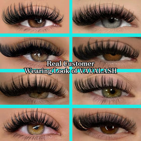 VAVALASH model wearing dark brown lashes for subtle enhancement