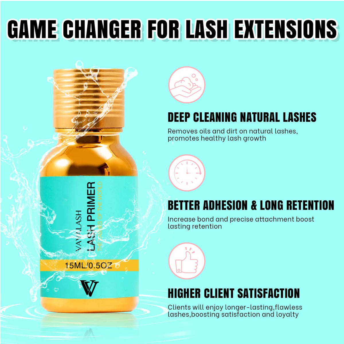VAVALASH primer texture on swab illustrating clean residue removal benefit
