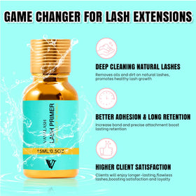 VAVALASH primer texture on swab illustrating clean residue removal benefit
