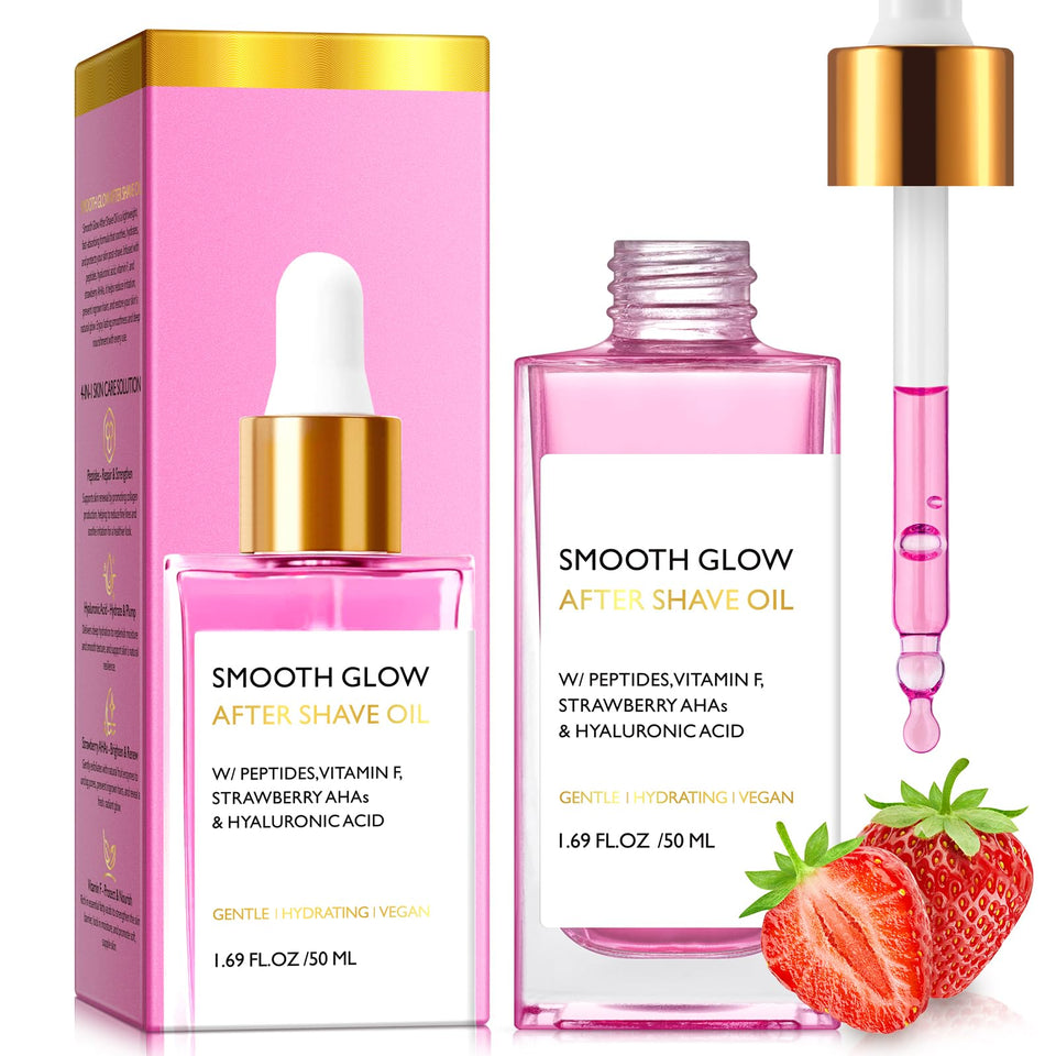 Vceeoy front packaging showing bottle and strawberry vanilla scent, soothes skin