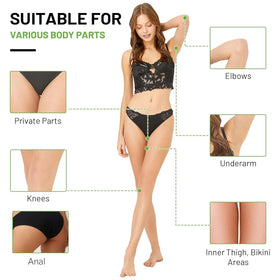 Vcetree applied to bikini area illustrating precise application for intimate zones