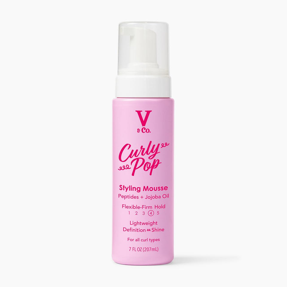 V&CO front packaging shows 6 oz mousse and key benefits