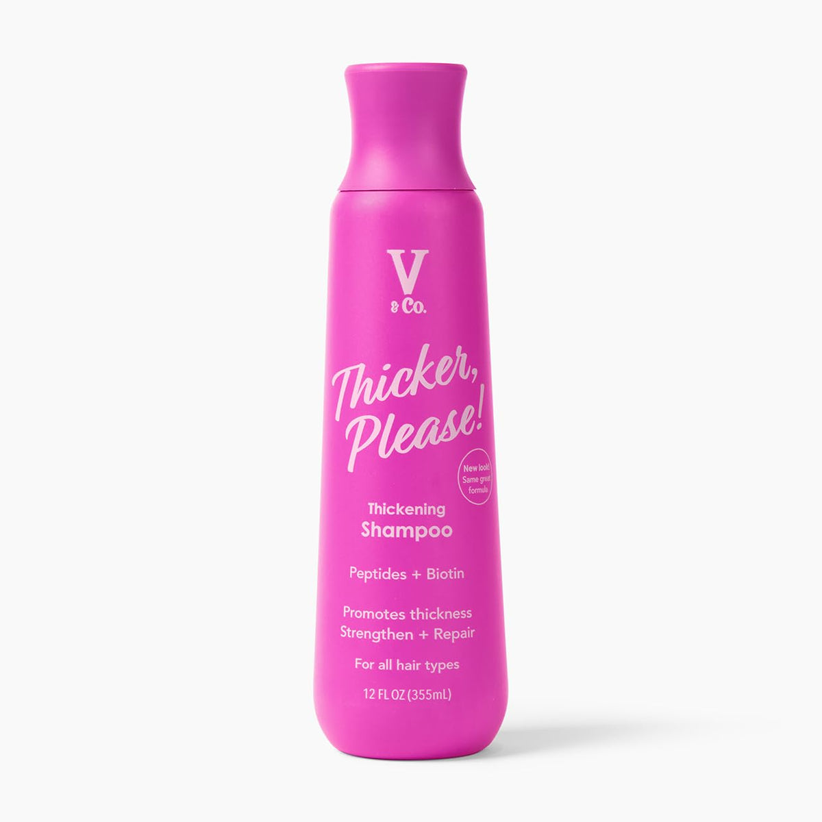 V&Co front bottle view showing label and full benefit