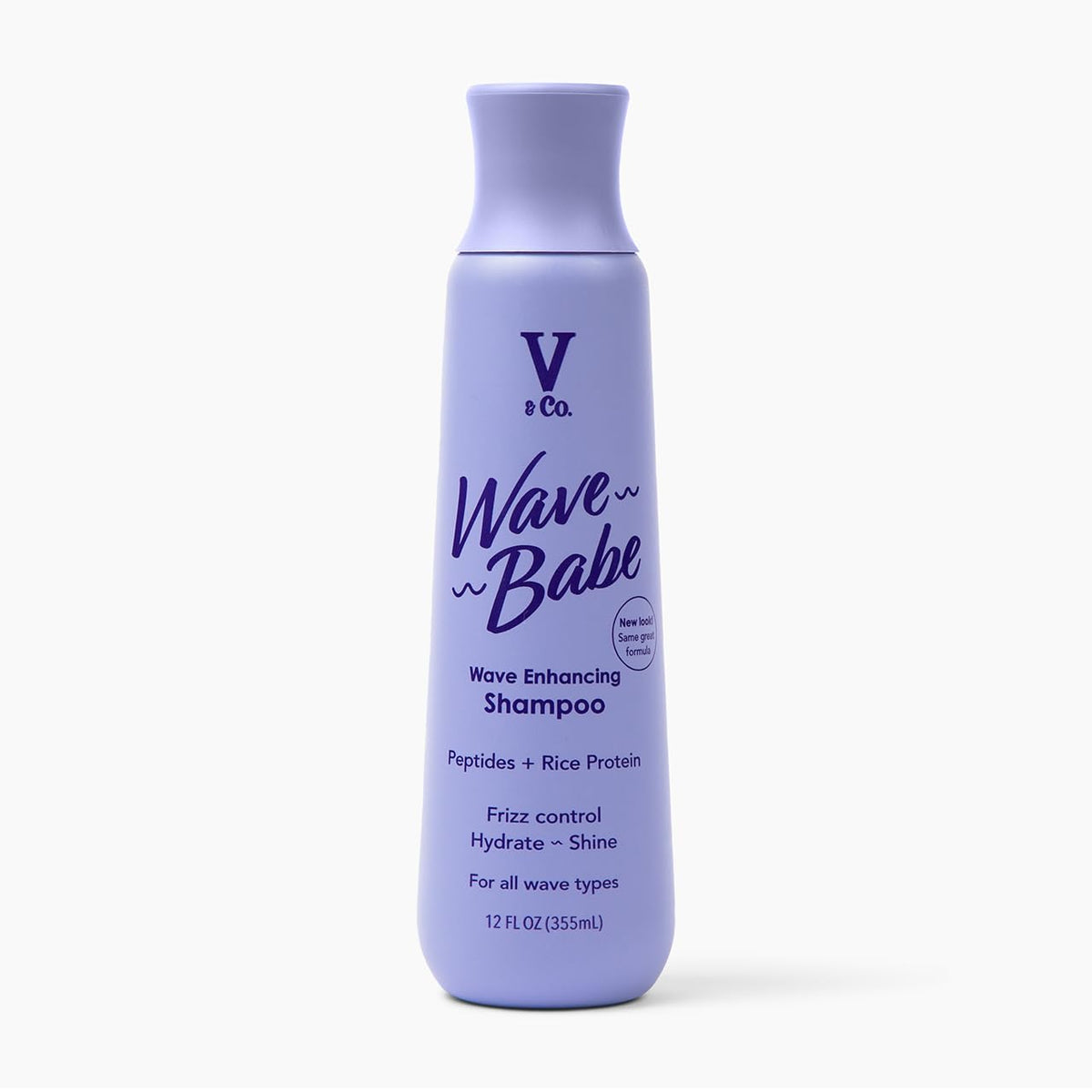 V&CO Wave Babe front bottle view showing label and recycled packaging benefit