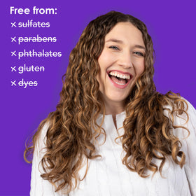 V&CO Wave Babe in-shower lather on wavy hair demonstrating gentle cleansing and frizz control