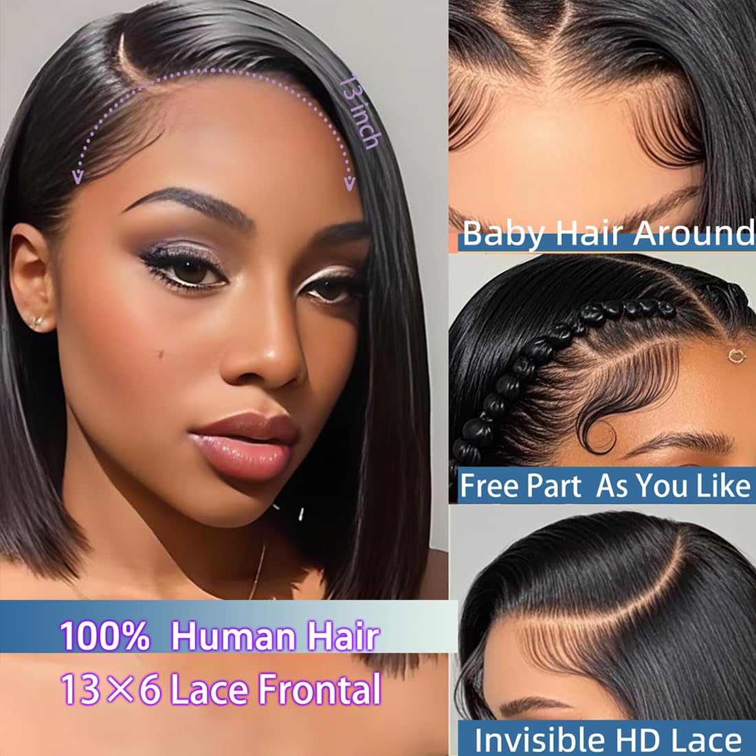 VCVVCV HD lace closeup with bleached knots for invisible scalp blending