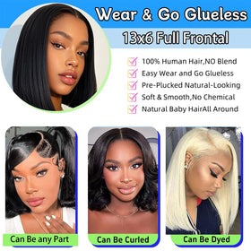 VCVVCV side profile styled bob illustrating smooth straight shape and volume