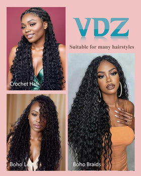 VDZ styled for an event showing deep wave crochet hair delivering touchable elegance