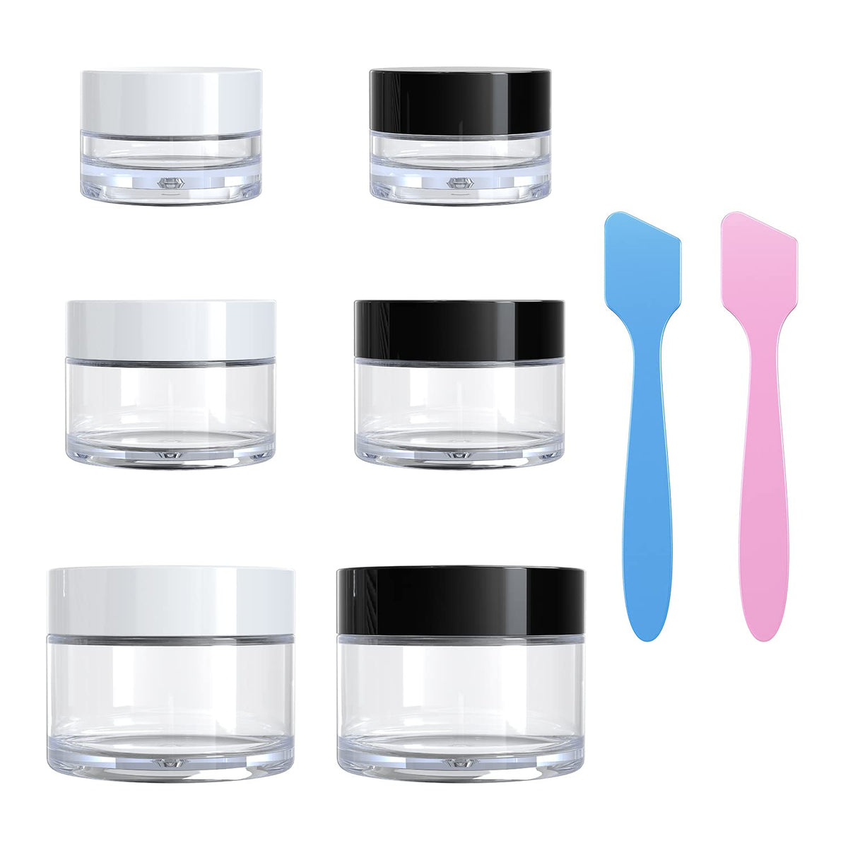 VEAIDE front view of six travel-size jars showing organized benefit