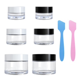 VEAIDE front view of six travel-size jars showing organized benefit
