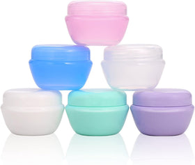 VEAIDE front packaging showing six colored travel jars and compact set benefit