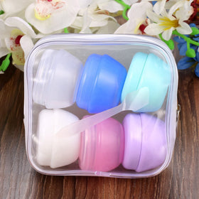 VEAIDE jars arranged in a travel bag illustrating organized packing benefit