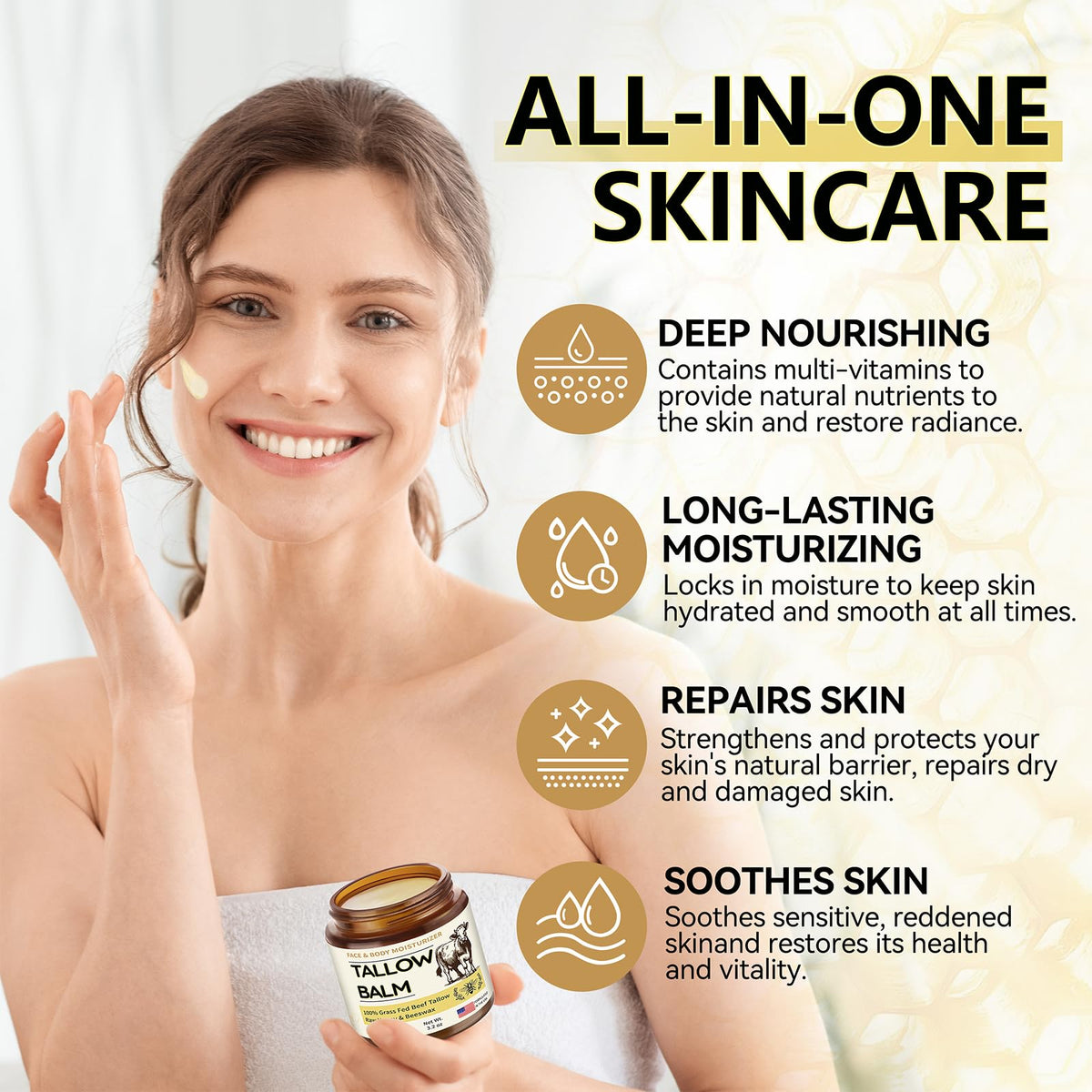 Veakoo product label and ingredient panel emphasizing natural, grass-fed and simple formulation