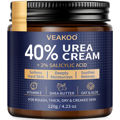 Veakoo urea cream front jar showing product and strength for intensive hydration