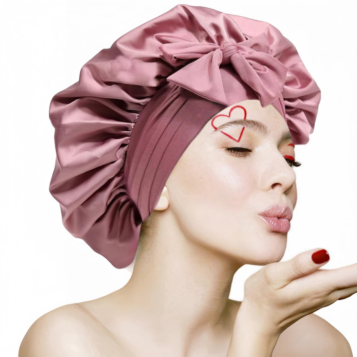 VECIIR front view skin pink bonnet showing full coverage benefit