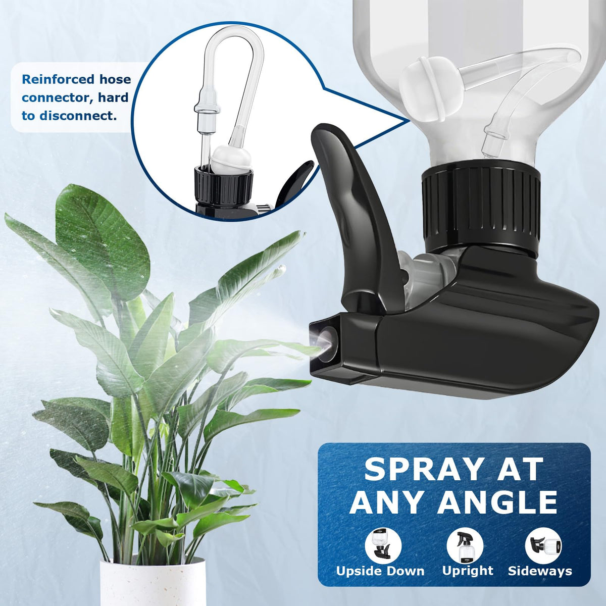 Veco adjustable nozzle detail showing mist and stream options for control