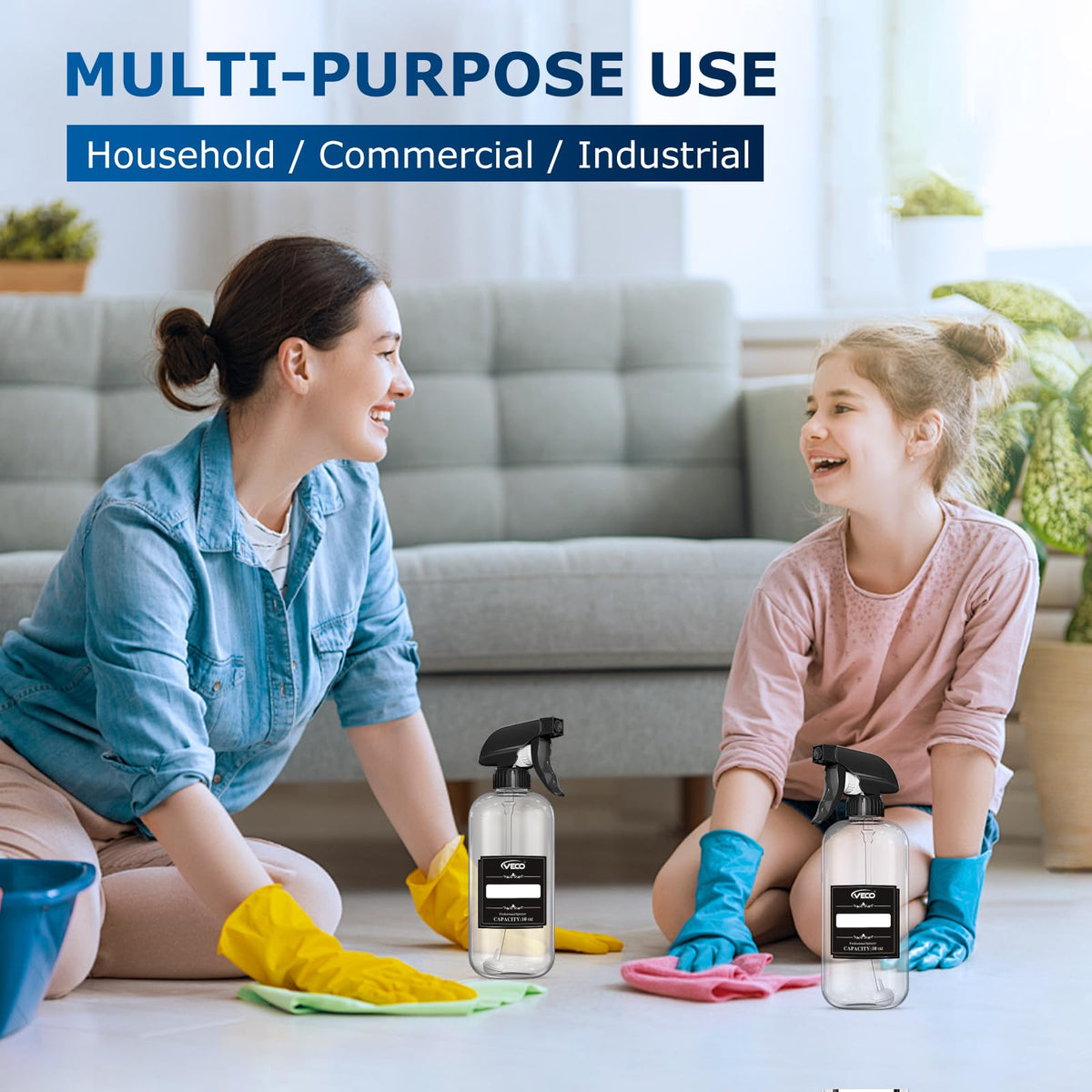 Veco misting houseplants demonstrating gentle even coverage