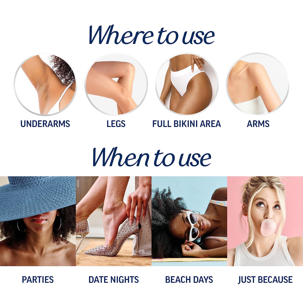 Veet applied to bikini area demonstrating safe at-home hair removal use
