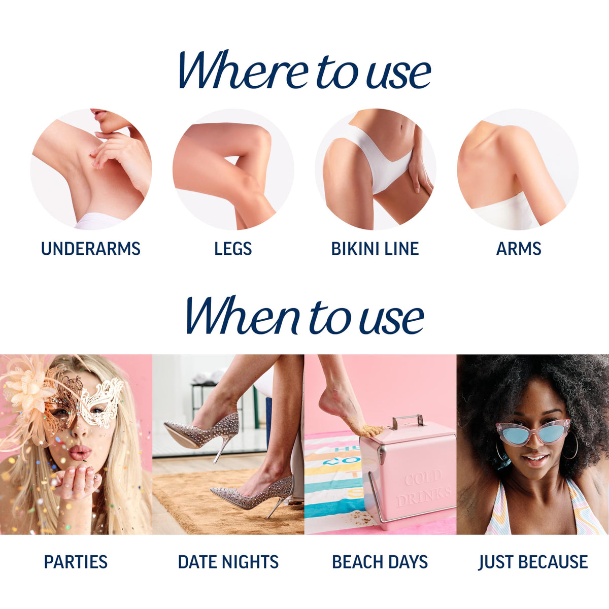 Veet application on bikini line demonstrating gentle, precise hair removal