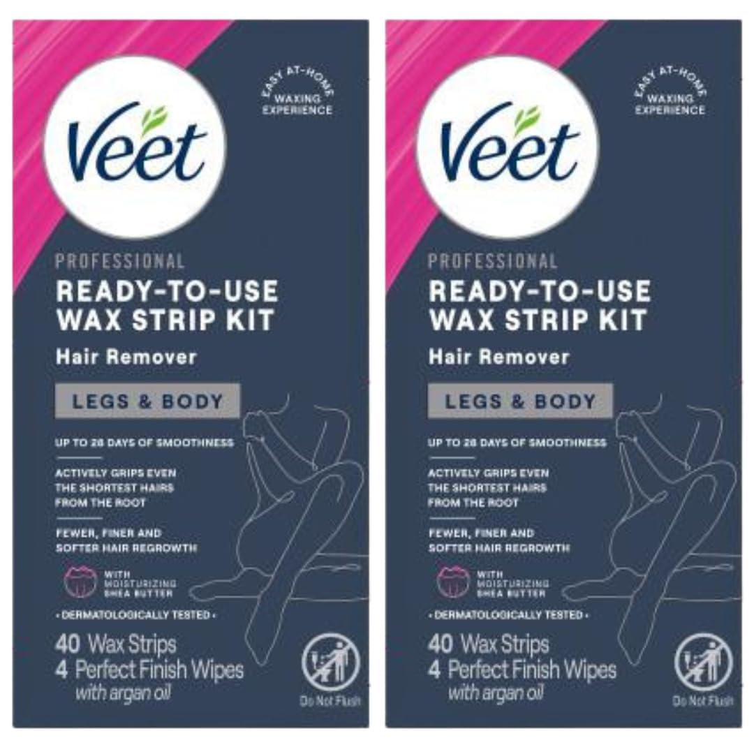 Veet front pack view showing cold wax strips and benefits