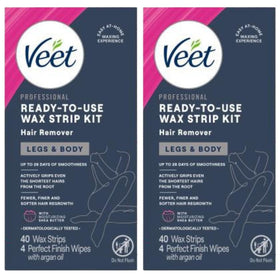 Veet front pack view showing cold wax strips and benefits