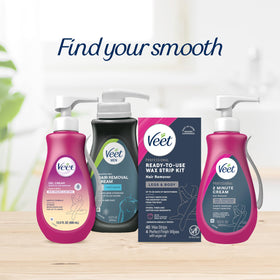 Veet ingredient label close-up emphasizing dermatologist-tested formulation