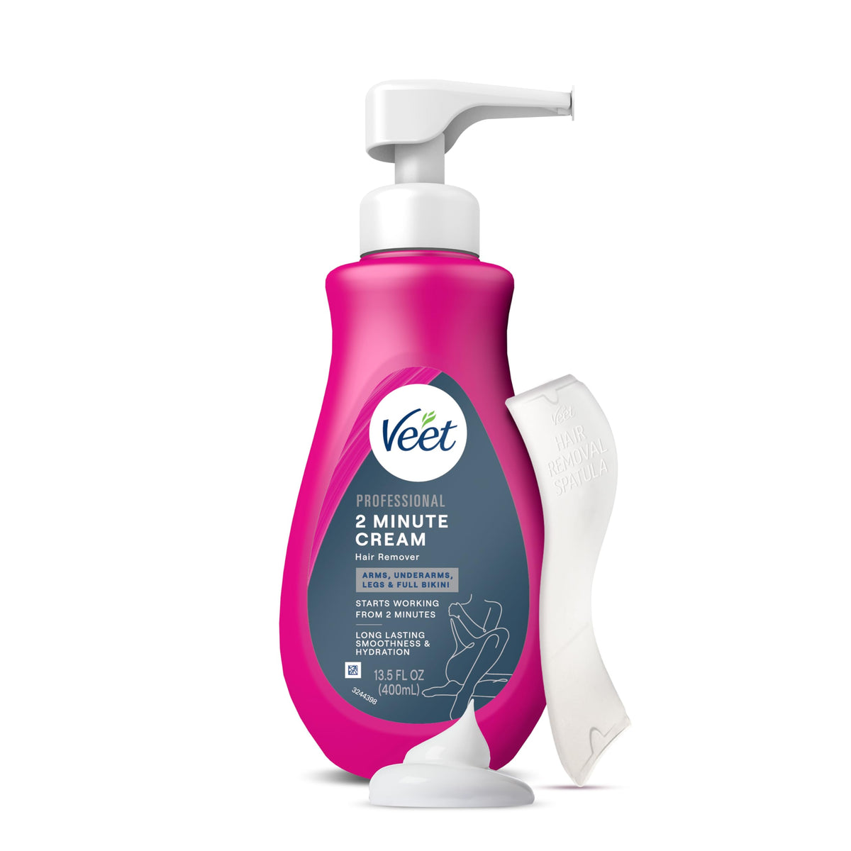 Veet bottle front view showing branding and product details for quick selection