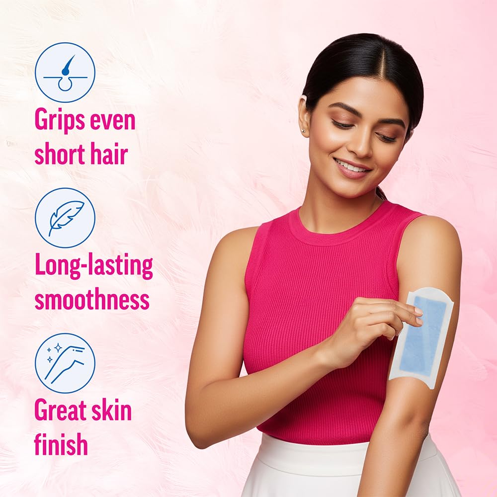 Veet sensitive strip close-up showing fabric texture and grip benefit