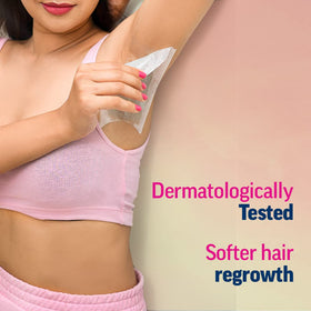 Veet strip on bikini line showing precise hair removal benefit