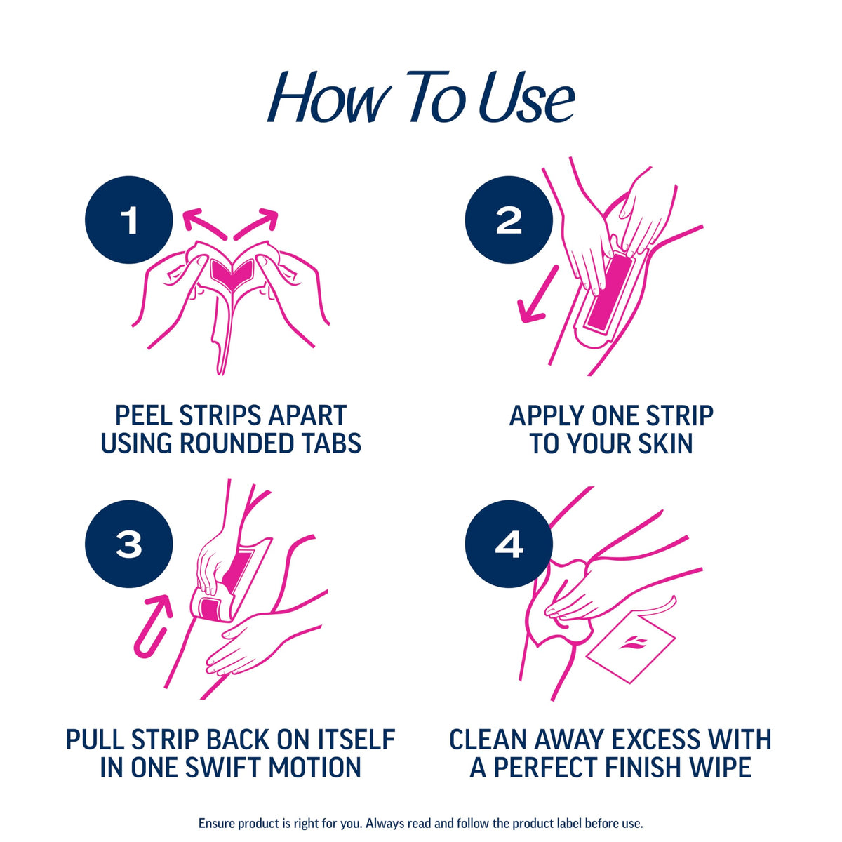 Smooth leg after waxing with Veet wipe to remove residue and calm skin