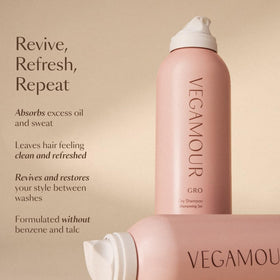 VEGAMOUR GRO spraying at roots to demonstrate instant volume and lift