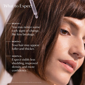 vegamour serum on damp hair illustrating compatibility with styling routines