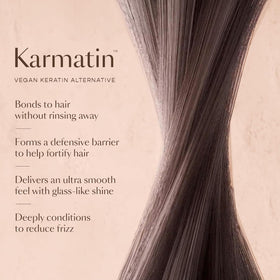 VEGAMOUR applying spray to damp hair for detangling and hydration