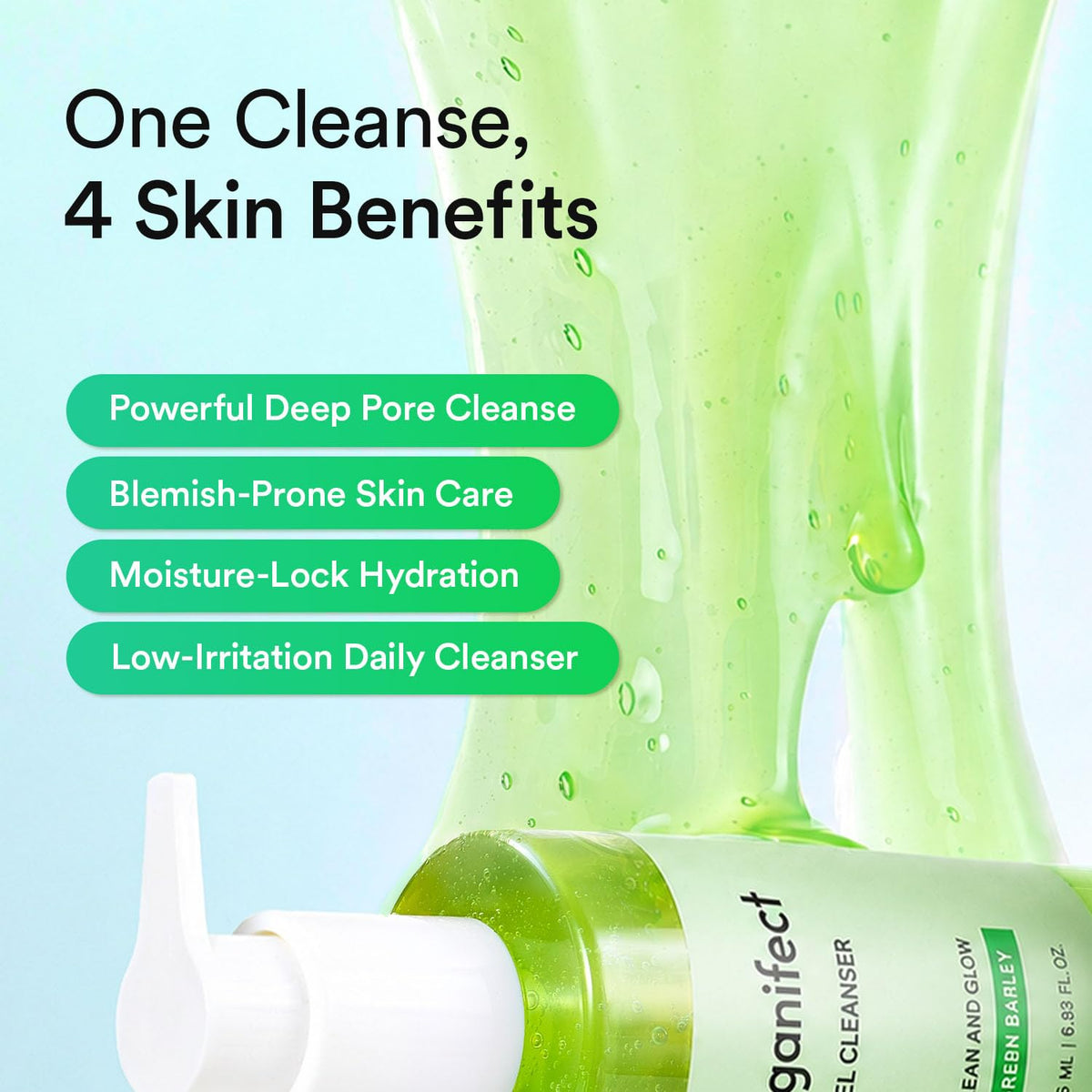 VEGANIFECT foam lather demo showing gentle cleansing action