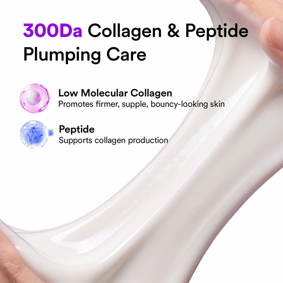 VEGANIFECT ingredient label close-up highlighting collagen, peptides, and tremella benefits