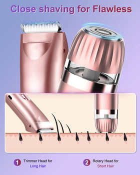 VEGITERIA precision head detail showing rounded tip for delicate facial shaping
