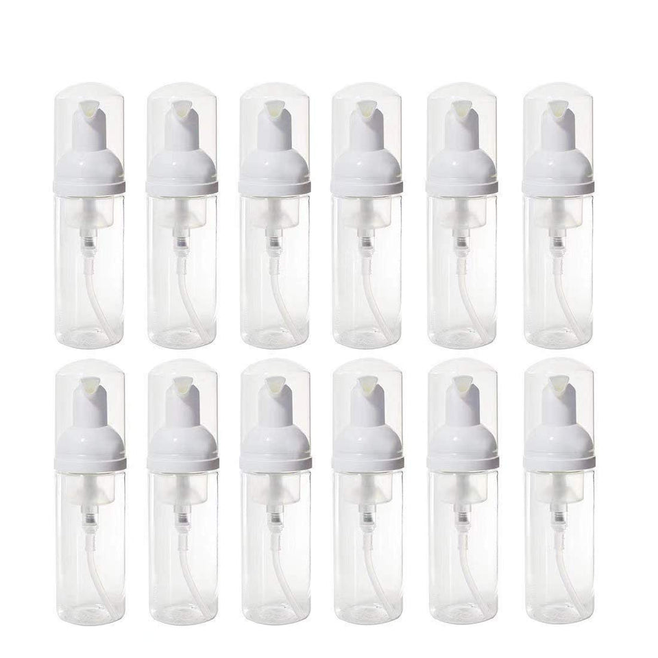 VEIDIA front view of 12-pack foam pump bottles showing compact convenience