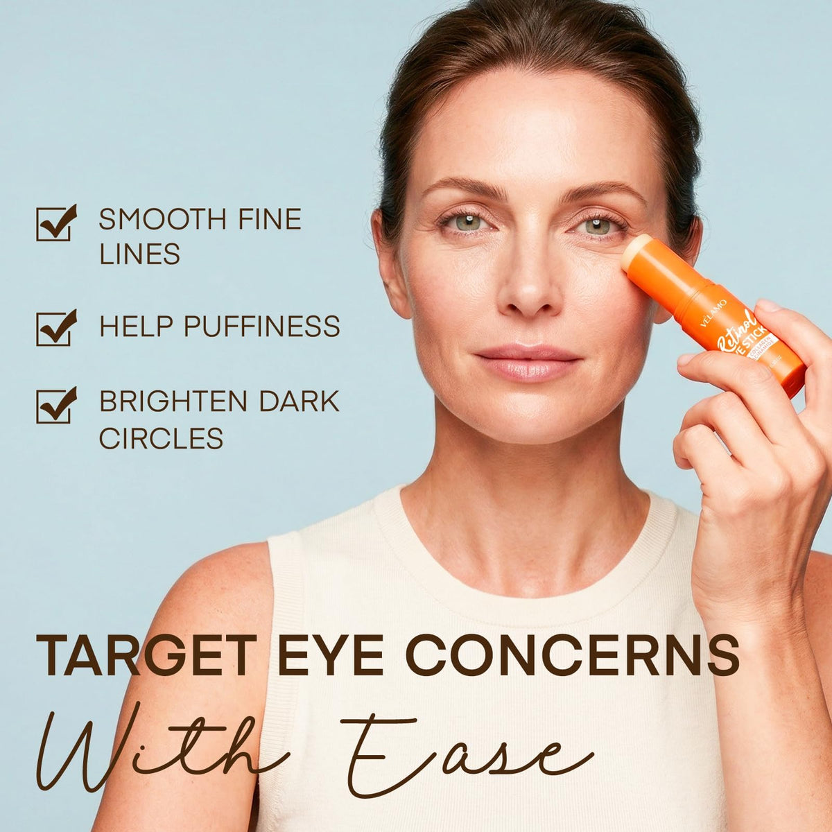 VELAMO ADVANCED open applicator of the balm stick highlighting easy swipe-on convenience