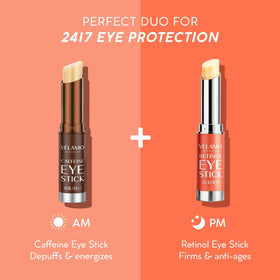 VELAMO ADVANCED applying stick under-eye to target fine lines and puffiness
