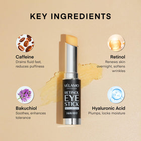 VELAMO ADVANCED eye stick in hand showing small size and easy portability benefit
