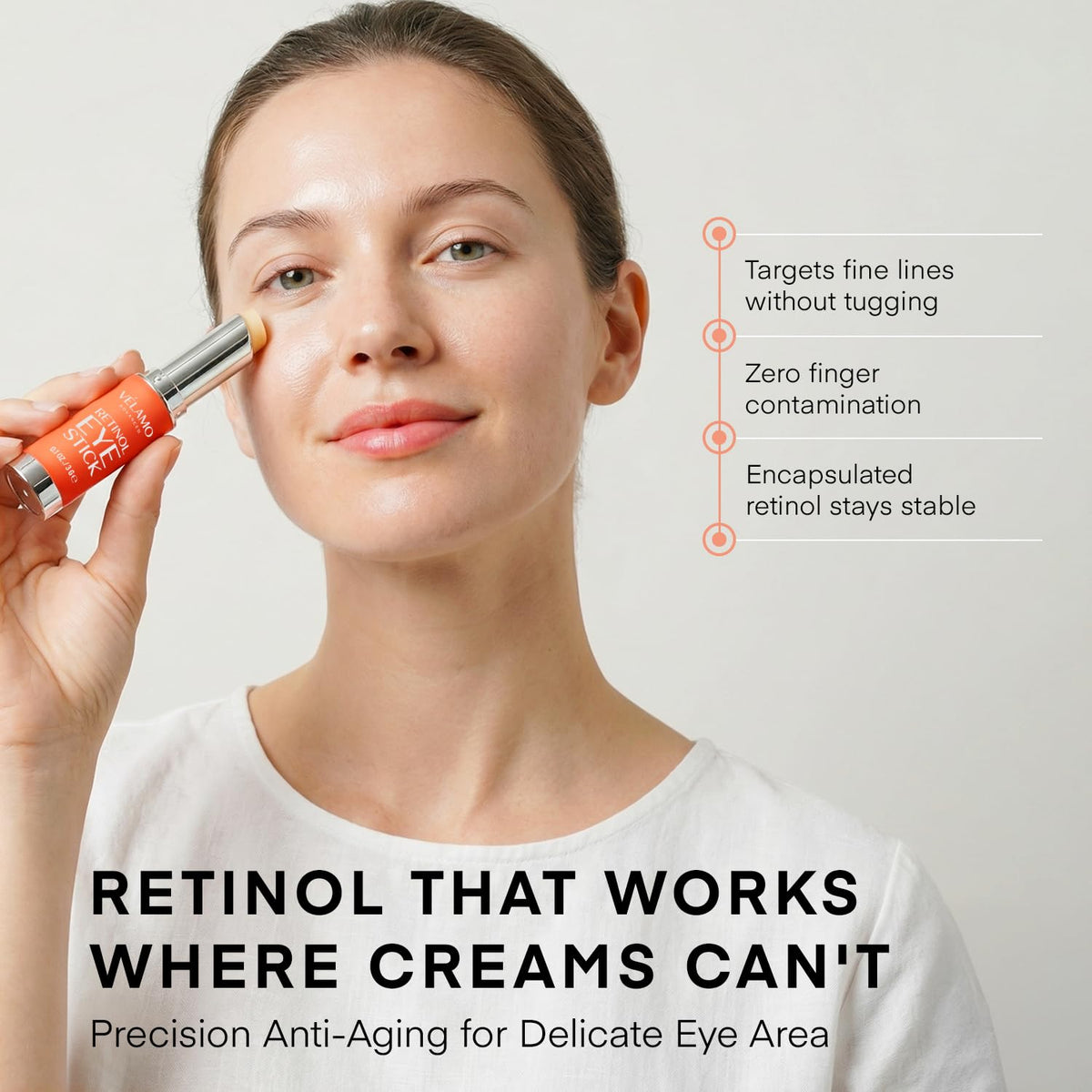 VELAMO ADVANCED twist-up applicator revealing solid balm for clean use